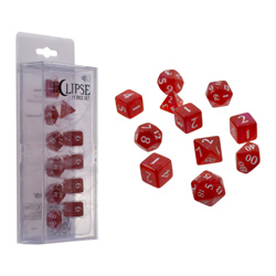 UPDIEC11AR-ECLIPSE SHIMERING ACRYLIC 11 DICE SET APPLE RED