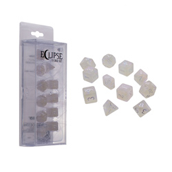 UPDIEC11AW-ECLIPSE SHIMERING ACRYLIC 11 DICE SET ARCTIC WHITE