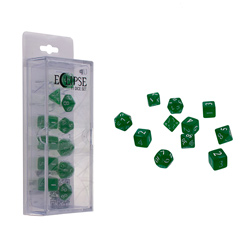UPDIEC11FG-ECLIPSE SHIMERING ACRYLIC 11 DICE SET FOREST GREEN