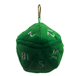 D20 DICE BAG PLUSH GAMER POUCH FOREST GREEN