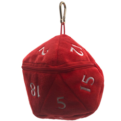 UPPD20DBR-D20 DICE BAG PLUSH RED GAMER POUCH