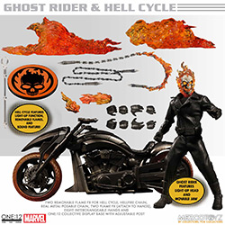 YMZ76690-ONE:12 GHOST RIDER FIG & HELL CYCLE SET