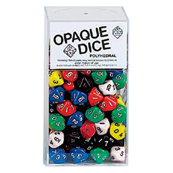 KP02633-OPAQUE DICE D10 25PC ASST BAG