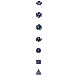 KP02883-GLITTER DICE SET 7PC BLUE