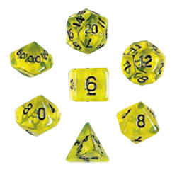 KP08528-TRANSPARENT DICE D10 10PC YELOW