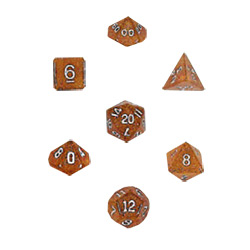 KP10035-GLITTER DICE SET 10PC YELLOW