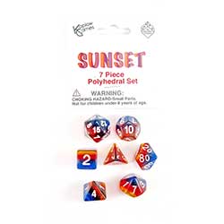 KP19416-LAYERED DICE 7PC BAG SUNSET