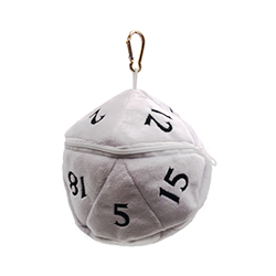UPPD20DBW-D20 DICE BAG PLUSH GAMER POUCH ARCTIC WHITE